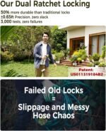 The retractable garden hose providing even watering for your garden and lawn.