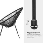 The elegant glass-top table included in the garden furniture set for added style and function.